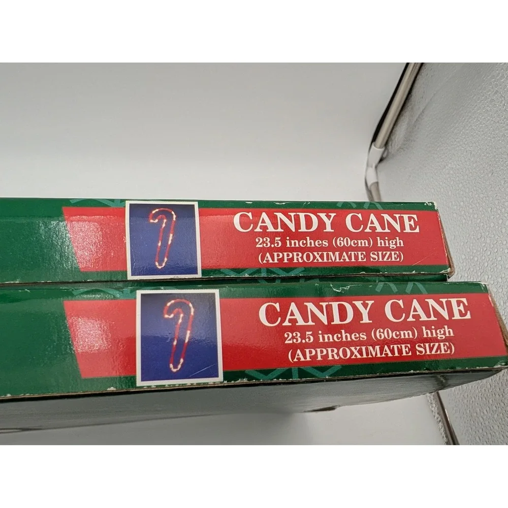 Mr Christmas Miniature Lightline Candy Cane Red White Lot of 2 Works